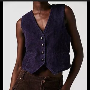 Dark Purple Corduroy Vest